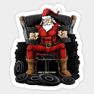 Workout Santa Weightlifter Sticker